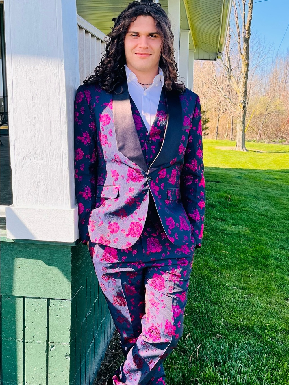 Rogers & Morris Floral Tuxedo Suit Set-Worn Once-Sz Large-wedding-prom-formal